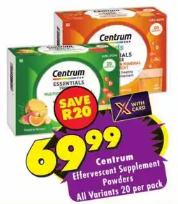 MediRite Centrum Effervescent Supplement Powders offer