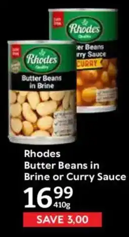 Oxford Freshmarket Rhodes Butter Beans in Brine or Curry Sauce offer
