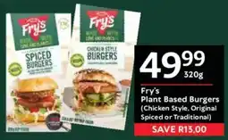 Oxford Freshmarket Fry's Plant Based Burgers offer