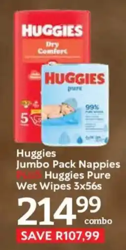 Oxford Freshmarket Huggies Jumbo Pack Nappies PLUS Huggies Pure Wet Wipes offer