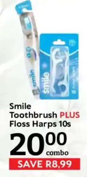 Oxford Freshmarket Smile Toothbrush PLUS Floss Harps 10s offer