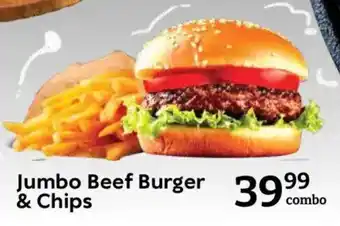 Oxford Freshmarket Jumbo Beef Burger & Chips offer