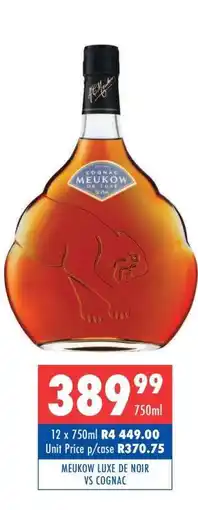 Ultra Liquors MEUKOW LUXE DE NOIR VS COGNAC offer