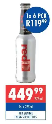 Ultra Liquors RED SQUARE ENERGISER BOTTLES offer
