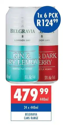 Ultra Liquors BELGRAVIA CANS RANGE offer