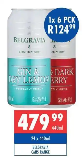 Ultra Liquors BELGRAVIA CANS RANGE offer
