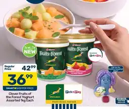 Pick n Pay Clover Fruits of the Forest Yoghurt Assorted 1kg Each offer