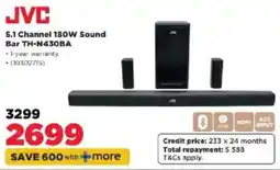 HiFi Corp JVC 5.1 Channel 180W Sound Bar TH-N430BA offer