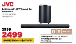HiFi Corp JVC 2.1 Channel 140W Sound Bar TH-N434B offer