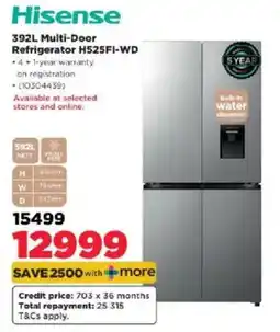 HiFi Corp Hisense 392L Multi-Door Refrigerator H525FI-WD offer