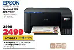 HiFi Corp Epson Eco tank L3211 3in1 Printer offer