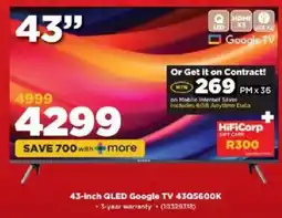 HiFi Corp 43-inch QLED Google TV 43Q5600K offer
