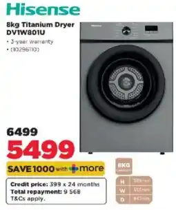 HiFi Corp Hisense 8kg Titanium Dryer offer