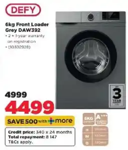 HiFi Corp DEFY 6kg Front Loader Grey DAW392 offer