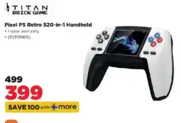 HiFi Corp TITAN BRICK GAME Pixel P5 Retro 520-in-1 Handheld offer