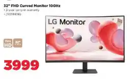 HiFi Corp LG Monitor 32" FHD Curved Monitor 100Hz offer