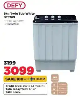 HiFi Corp DEFY 9kg Twin Tub White offer