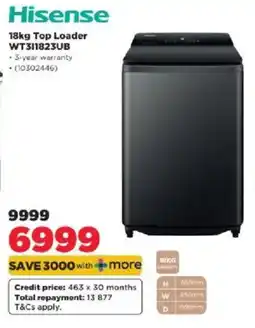 HiFi Corp Hisense 18kg Top Loader offer