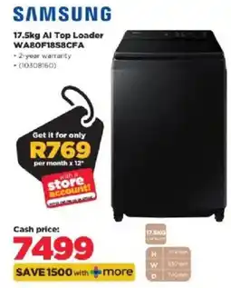 HiFi Corp SAMSUNG 17.5kg AI Top Loader offer