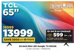 HiFi Corp 65-Inch Mini LED Google TV-65C6K offer