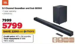 HiFi Corp JBL 3.1 Channel Soundbar and Sub SB580 offer