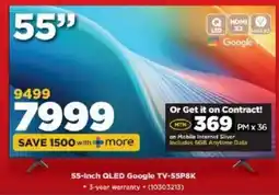 HiFi Corp 55-Inch QLED Google TV-55P8K offer