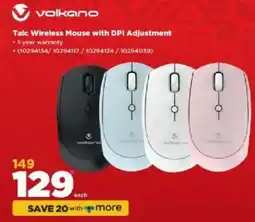 HiFi Corp Volkano Talc Wireless Mouse with DPI Adjustment offer