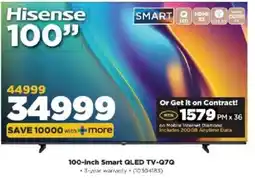HiFi Corp Hisense 100-inch Smart QLED TV-Q7Q offer