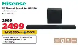 HiFi Corp Hisense 3.1 Channel Sound Bar HS3100 offer