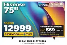 HiFi Corp Hisense 75-inch QLED 4K TV-75Q6Q offer