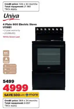 HiFi Corp Univa 4 Plate 600 Electric Stove offer