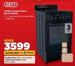 HiFi Corp DEFY 4 Plate Compact Stove Black DSS554 offer