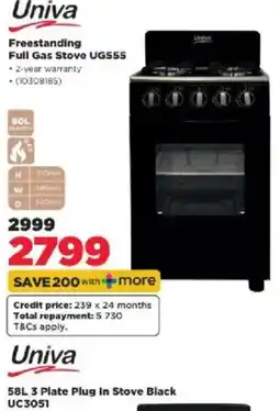 HiFi Corp Univa Freestanding Full Gas Stove UG555 offer