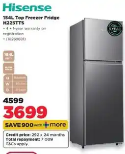 HiFi Corp Hisense 154L Top Freezer Fridge H225TTS offer