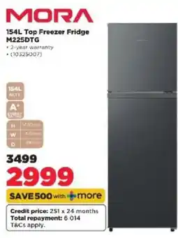 HiFi Corp MORA 154L Top Freezer Fridge offer