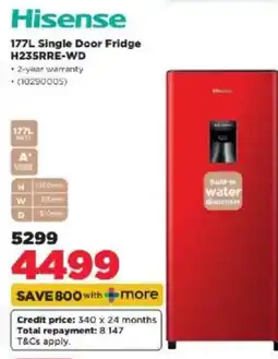 HiFi Corp Hisense 177L Single Door Fridge offer