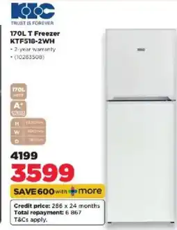 HiFi Corp KTC 170L T Freezer offer