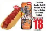 Boxer Power play - chicken sizzler roll & power play energy drink offer