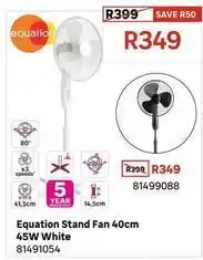 Leroy Merlin Equation stand fan 40cm 45w white offer