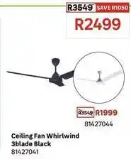 Leroy Merlin Ceiling fan whirlwind 3blade black offer