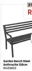 Leroy Merlin Garden bench steel anthracite 128cm offer