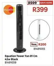 Leroy Merlin Equation tower fan 81 cm 42w black offer