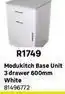 Leroy Merlin Modukitchen base unit 3 drawer 600mm white offer