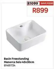 Leroy Merlin Basin freestanding menorca solo 40x30cm offer