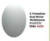 Leroy Merlin Frameless oval mirror 70x50x4mm offer