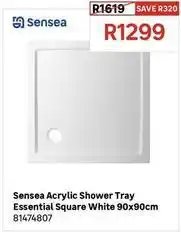 Leroy Merlin Sensea - acrylic shower tray essential square white 90x90cm 81474807 offer