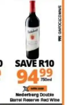 Checkers Nederburg Double Barrel Reserve Red Wine 750ml offer