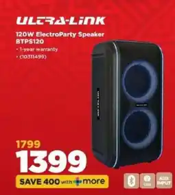 HiFi Corp ULTRA-LINK 120W ElectroParty Speaker BTPS120 offer