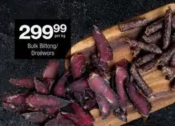 Checkers Bulk Biltong/Droëwors offer