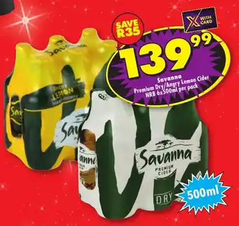 Shoprite Liquor Savanna Premium Dry/Angry Lemon Cider offer